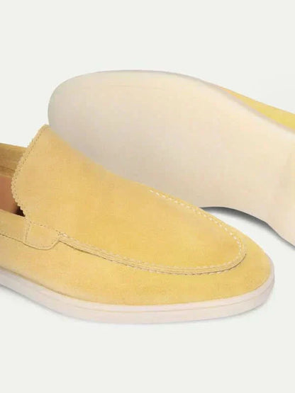 Mocassini Classici in Camoscio Giallo Limone