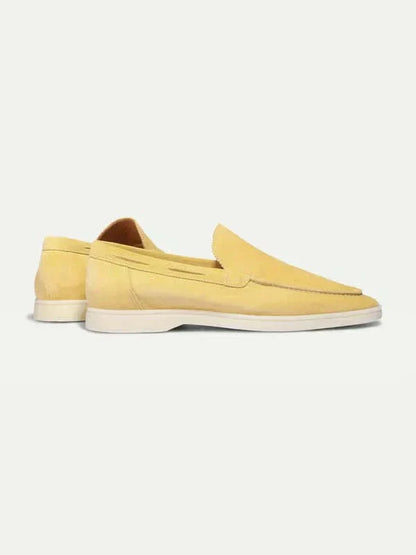 Mocassini Classici in Camoscio Giallo Limone