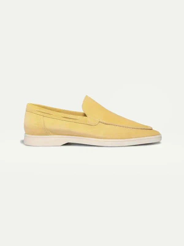 Mocassini Classici in Camoscio Giallo Limone
