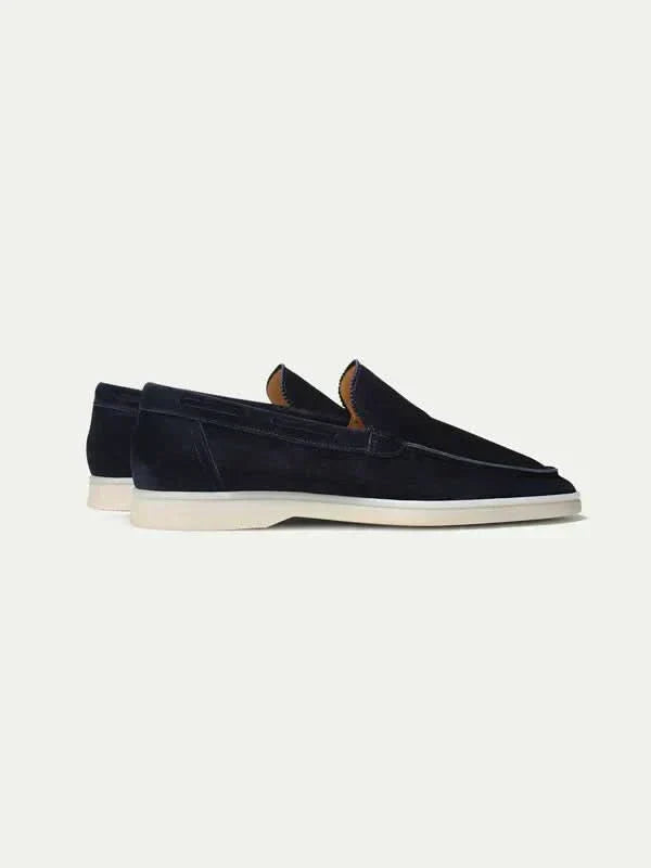 Mocassino Classico in Pelle Scamosciata Blu Navy