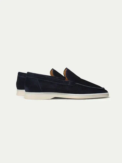 Mocassino Classico in Pelle Scamosciata Blu Navy