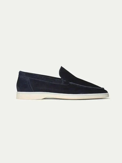 Mocassino Classico in Pelle Scamosciata Blu Navy