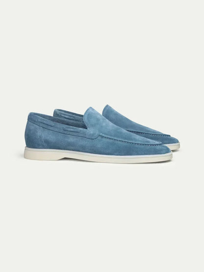 Mocassino Classico in Camoscio Blu Oceano