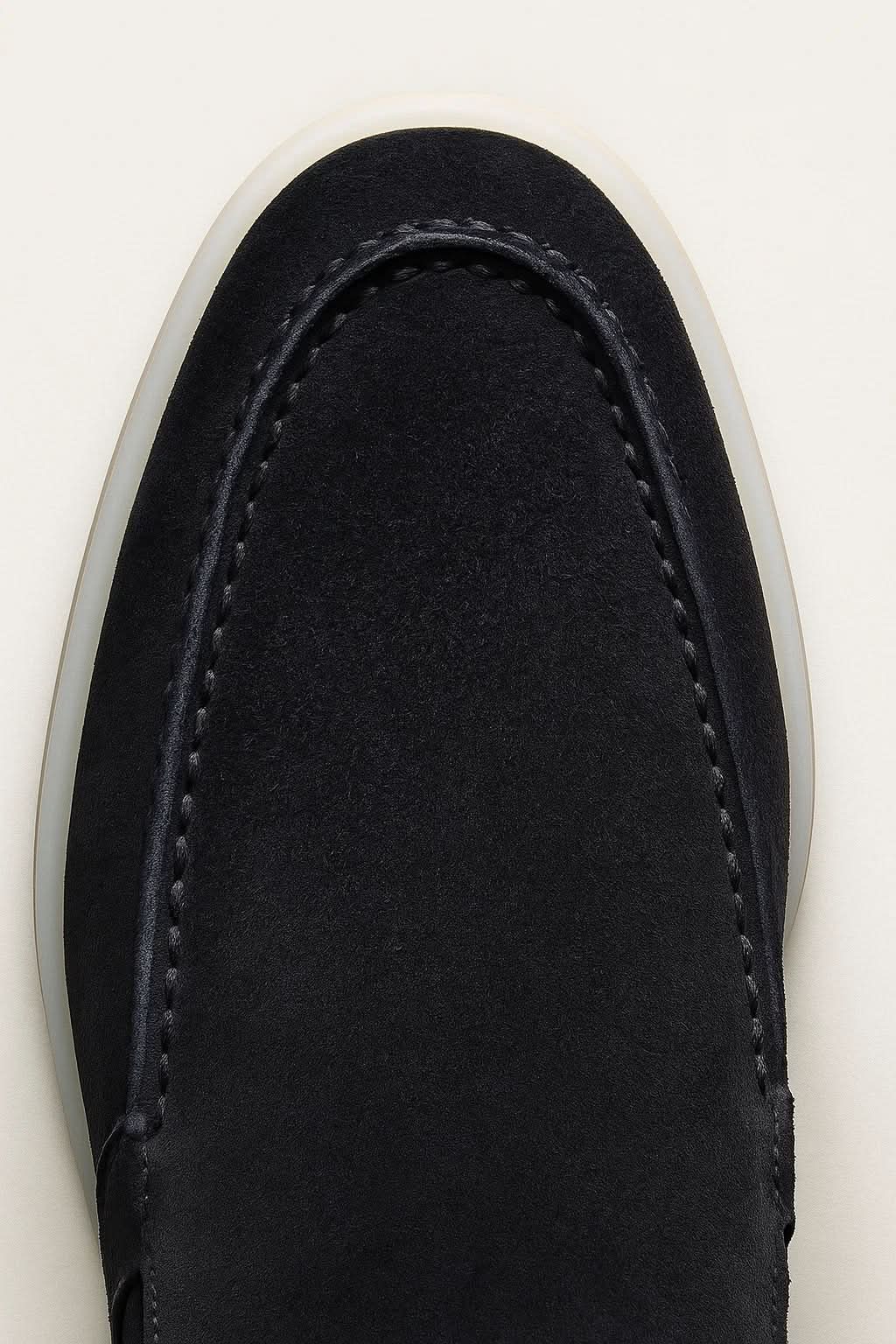 Mocassino Classico in Pelle Scamosciata Blu Navy