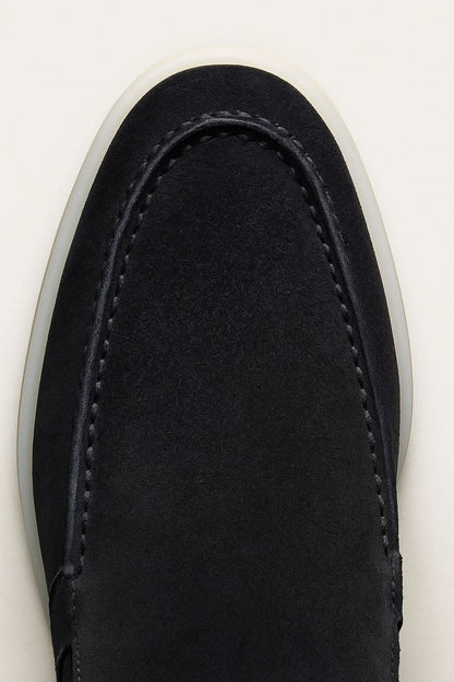 Mocassino Classico in Pelle Scamosciata Blu Navy