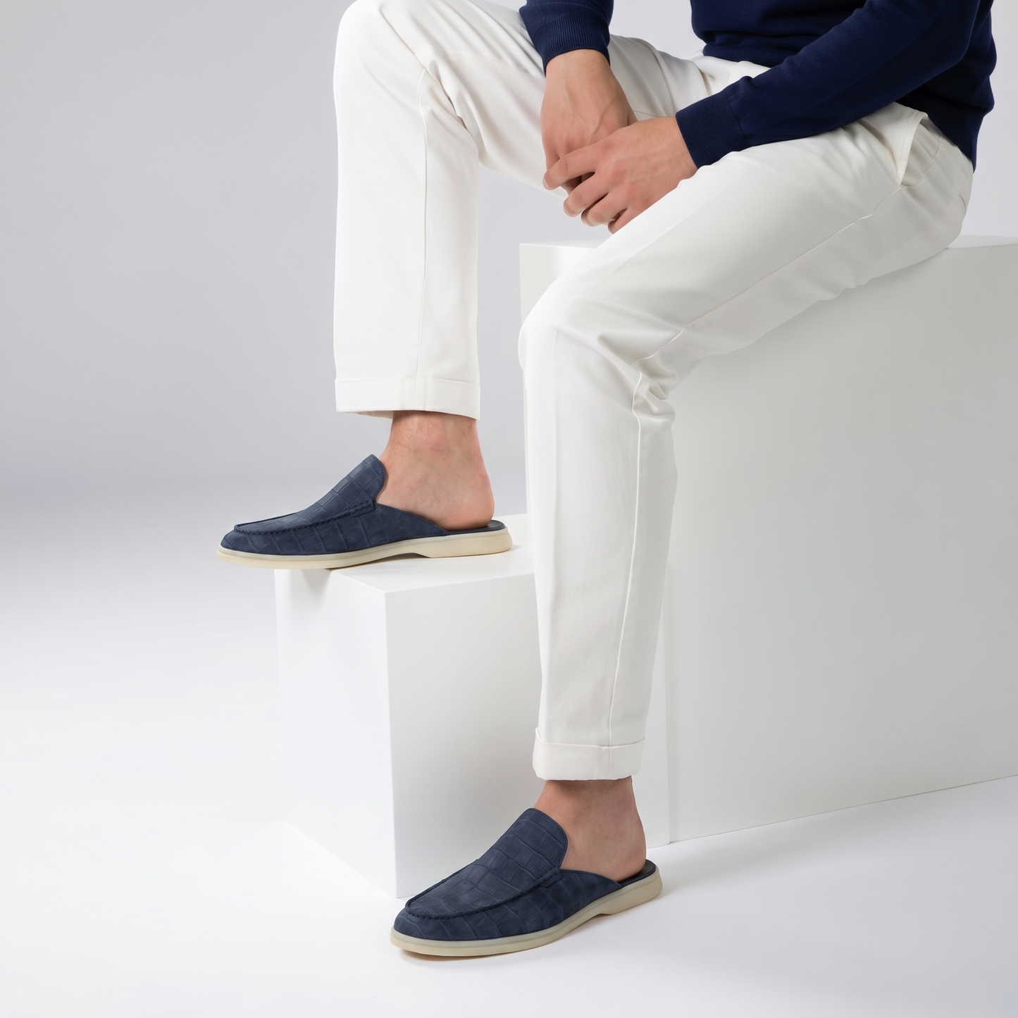 Mule Croco Yacht Blu Marino | EDIZIONE LIMITATA
