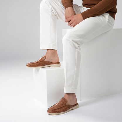 Mule Yacht-Croco Tan | EDIZIONE LIMITATA