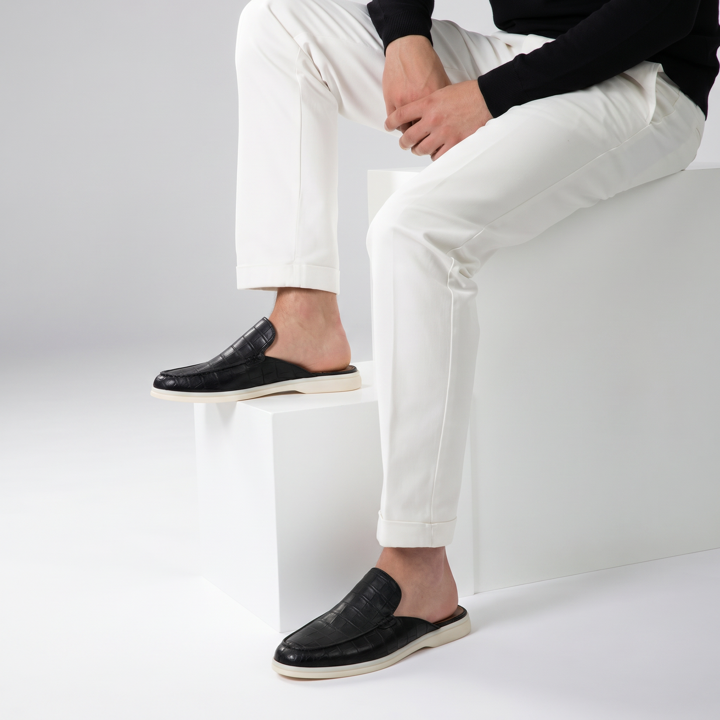 Mule Yacht Croco Nera | EDIZIONE LIMITATA