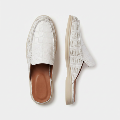 Mule Croco Bianco Yacht | EDIZIONE LIMITATA