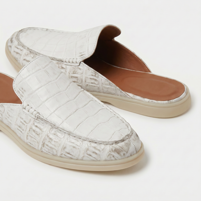 Mule Croco Bianco Yacht | EDIZIONE LIMITATA